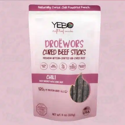 Natural Chili Droëwors in a 8oz bag