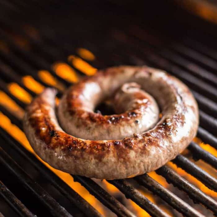 Boerewors sausage on a grill