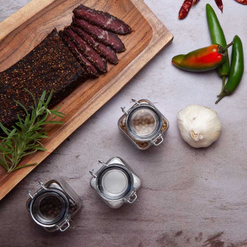 a chili biltong slab on a table