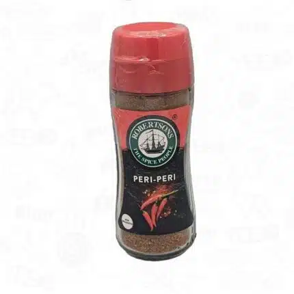 a bottle of Robertsons Peri Peri spice with a red lid