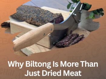 Biltong sliced with a Biltong cutter