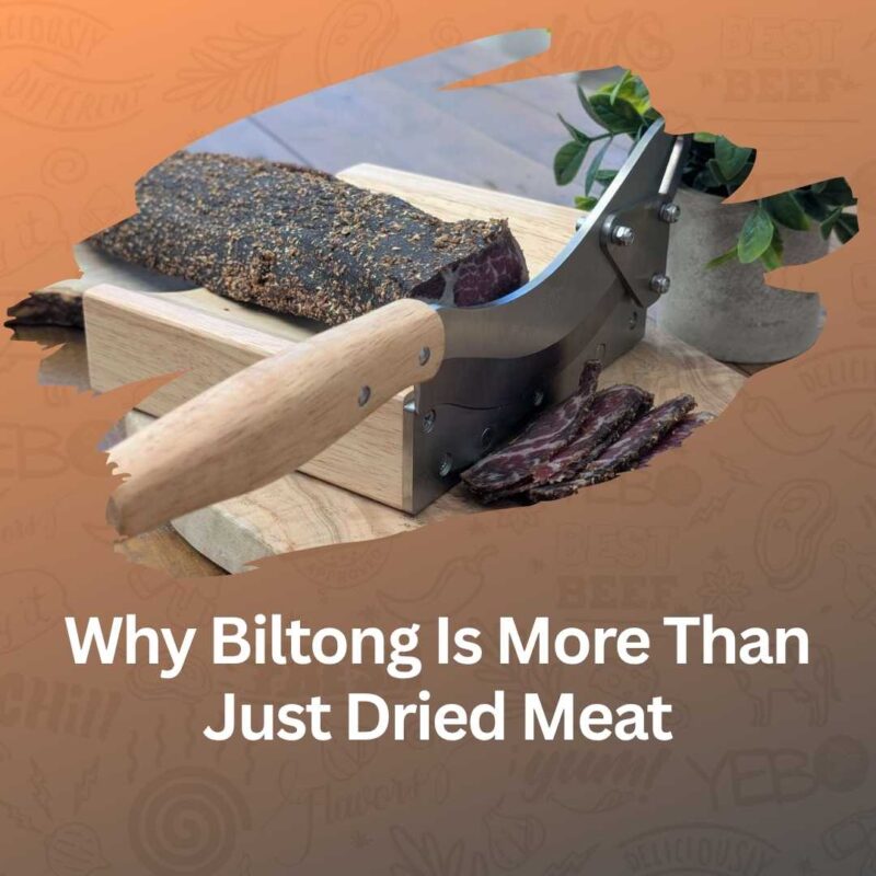 Biltong sliced with a Biltong cutter