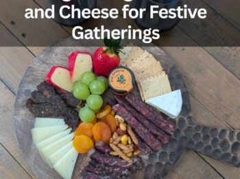 Biltong, wine, cheese, and fruits platter