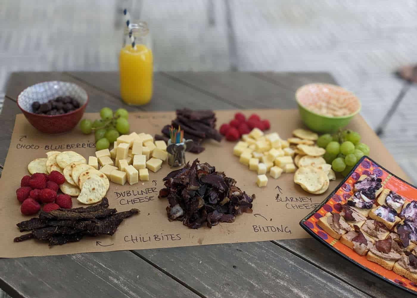 Assorted snacks and the perfect biltong platter