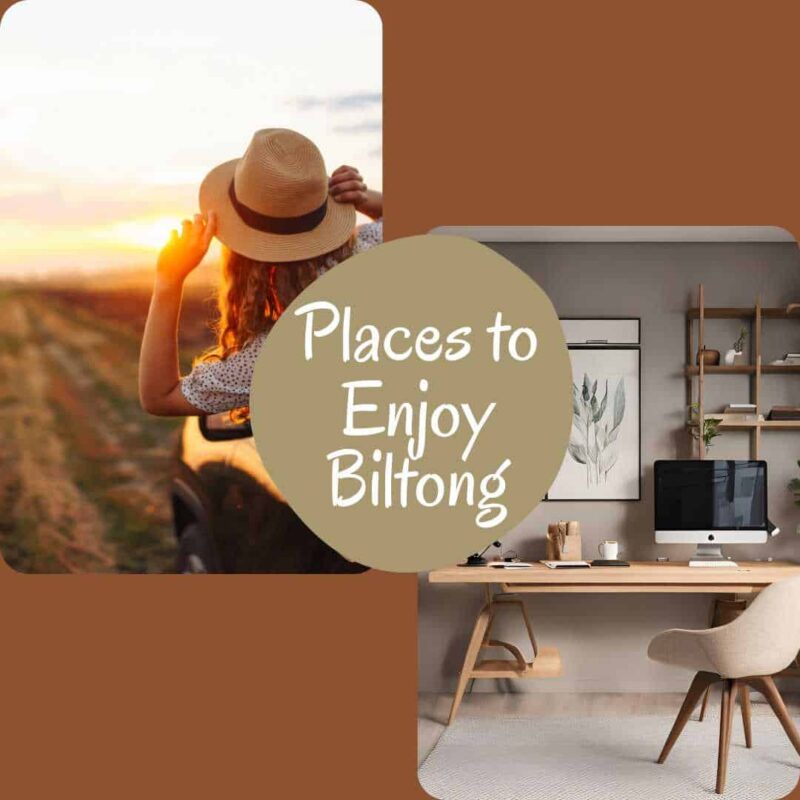 Places to enjoy biltong, from the office to road trips.