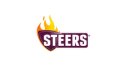 Steers logo with purple flame symbol representing South African flame-grilled burger restaurant brand.