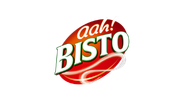 Bisto logo with red and orange background symbolizing warm, comforting British gravy brand.