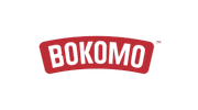 Bokomo logo in red and white banner design for breakfast cereal and food brand.