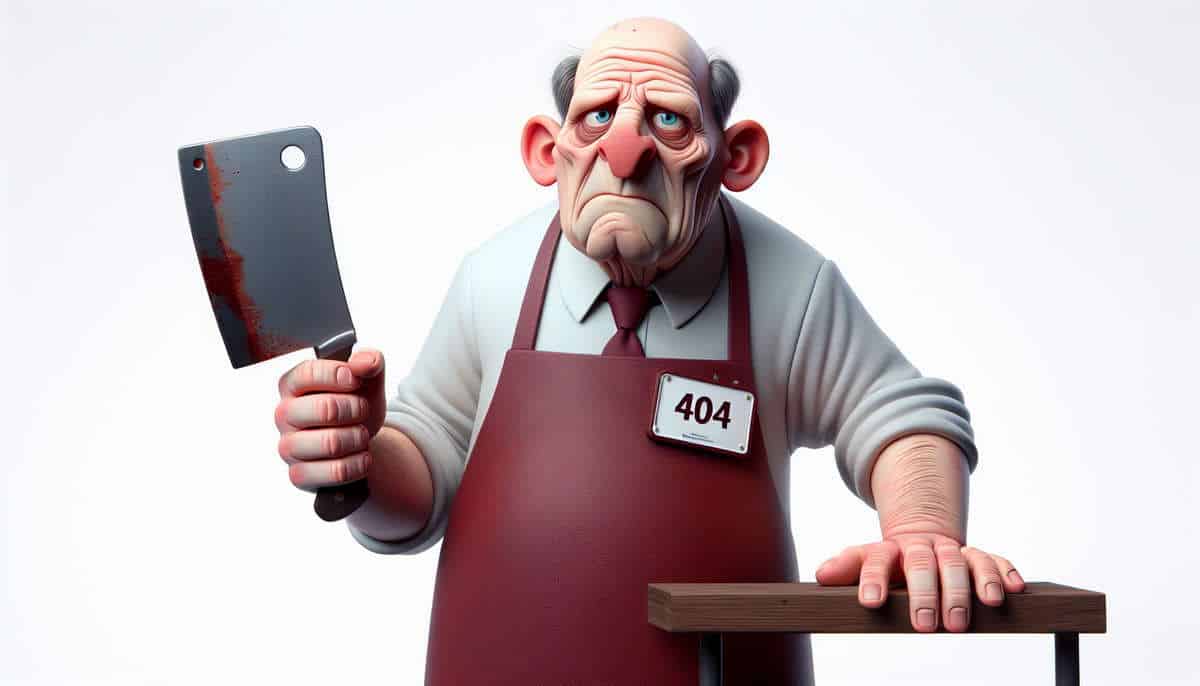 Butcher 404 sign