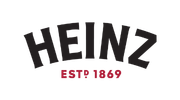 Heinz logo with bold black lettering and red establishment year 1869 design.