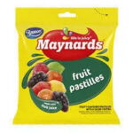 Bright Maynards Fruit Pastilles candy pack with colorful sugar-coated fruit-flavored sweets.