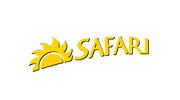 Vibrant Safari logo with rising sun and bold yellow adventure-themed text.