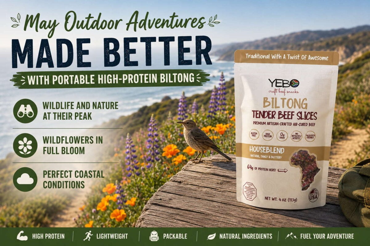 Portable biltong snacks for outdoor adventures and high-protein energy on the go.